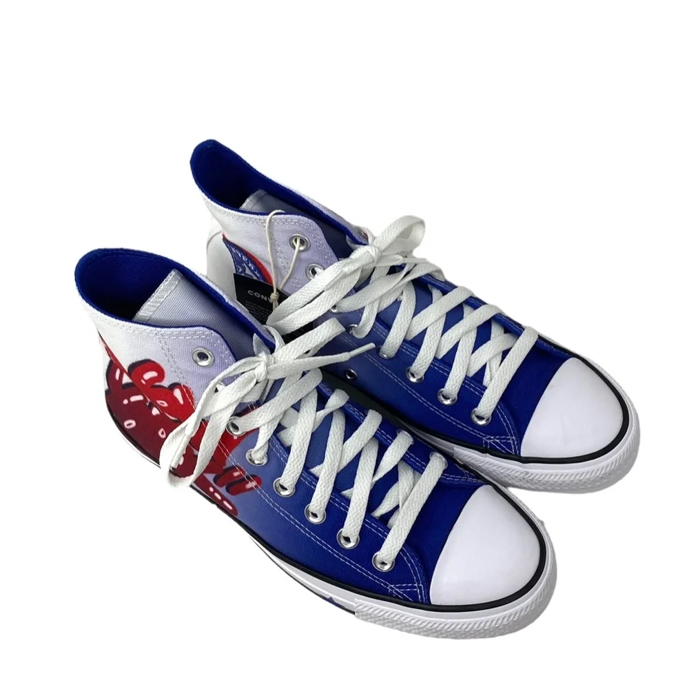 Converse Ctas High Top Shoes Canvas Sneaker For Women Blue White Skate A04167C - Picture 3 of 9
